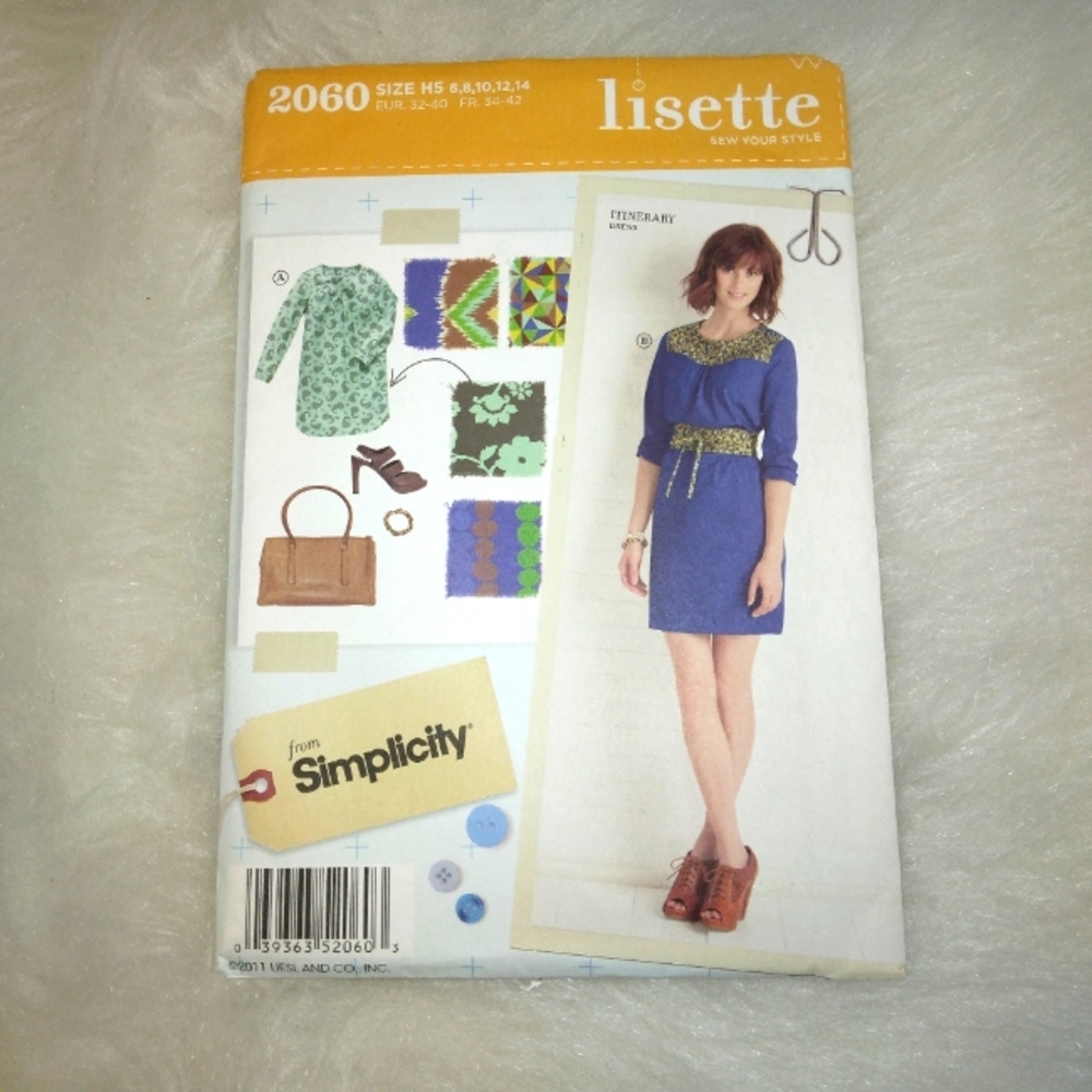 SIMPLICITY 2060 Sz 6-14 Lisette Sew Your Style Itinerary Dress